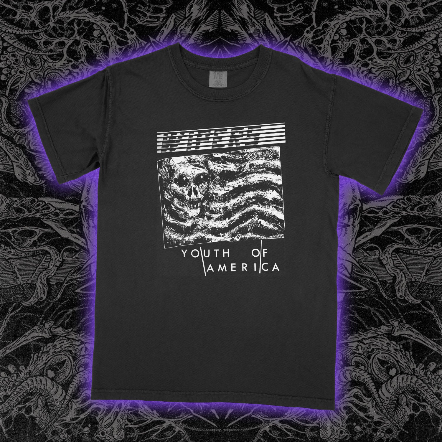 Wipers Youth Of America And Flag Comfort Colors Black Tee