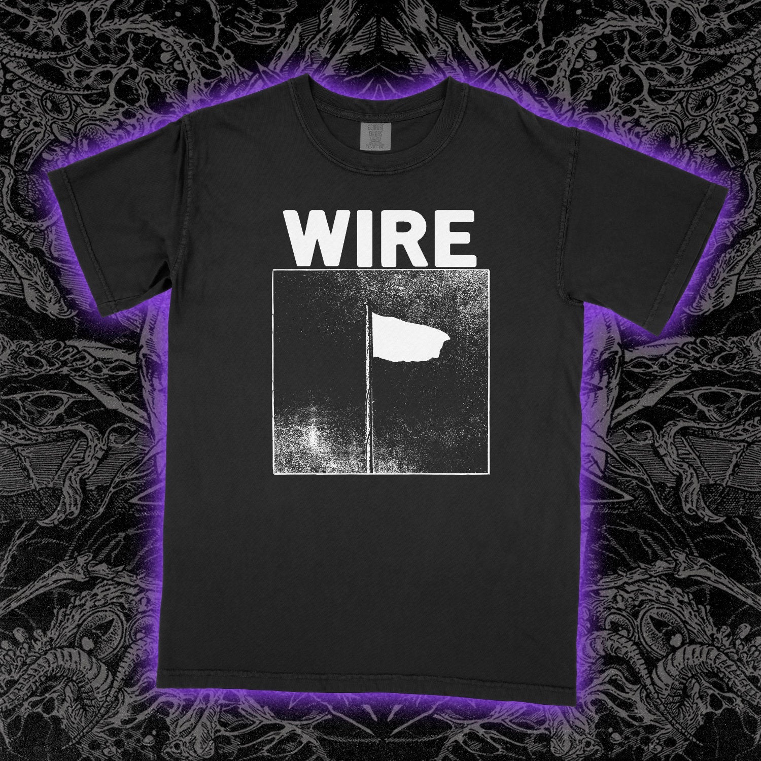 Wire Pink Flag Comfort Colors Black Tee