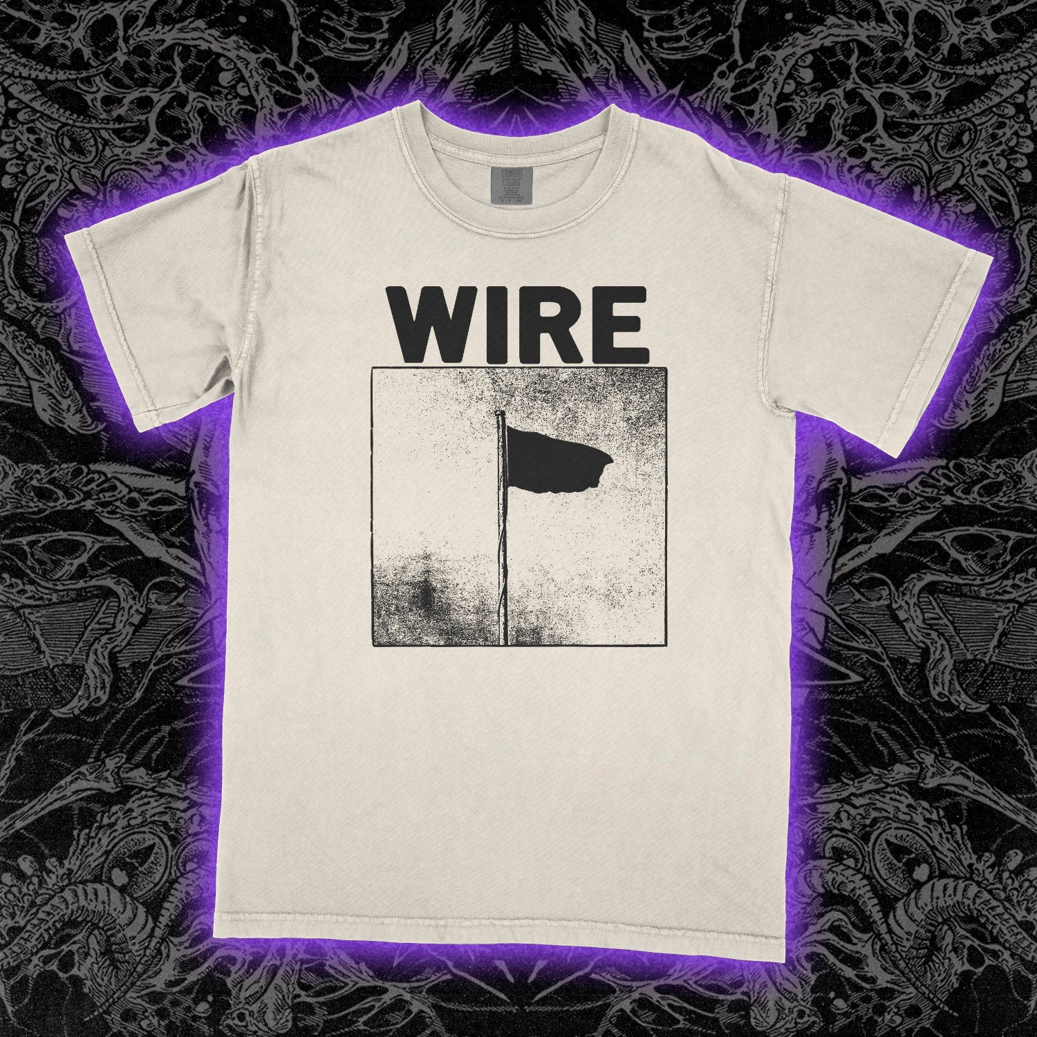 Wire Pink Flag Comfort Colors Ivory Tee